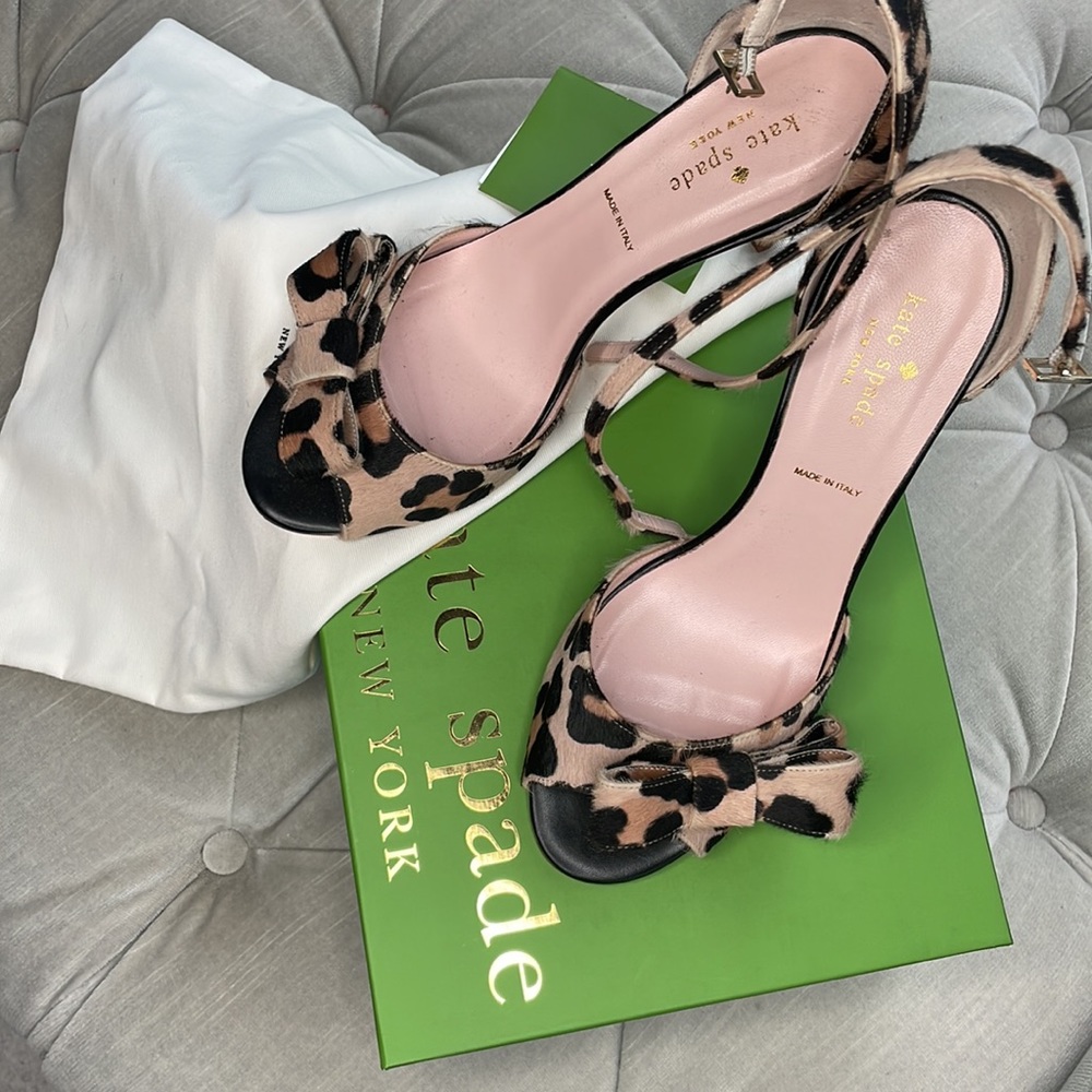 Kate Spade Ismay Leopard Print Open Toe With Bow - image 2